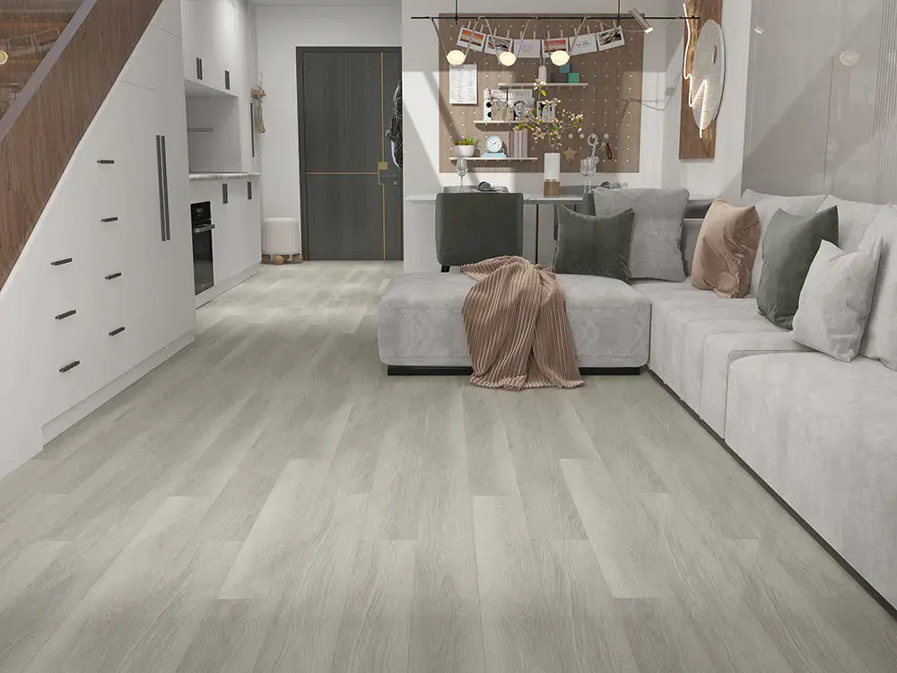 Bahan SPC Flooring offers a practical flooring solution with a modern appearance for residential and commercial interiors.